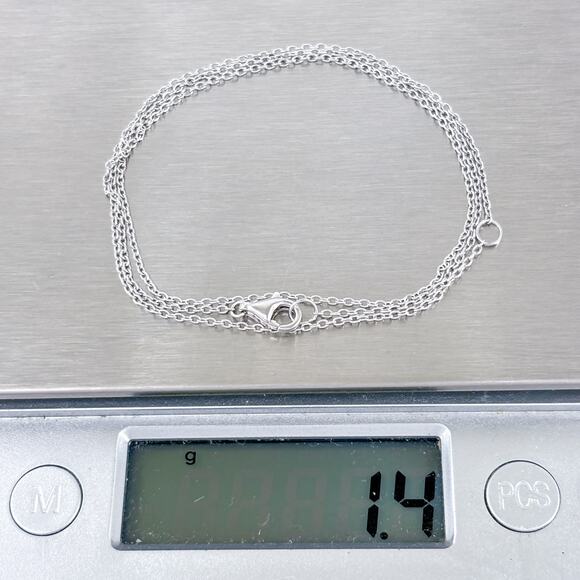 Cable Chain Necklace | Vintage Sterling Silver 925 | 17”-18” - Picture 4 of 4